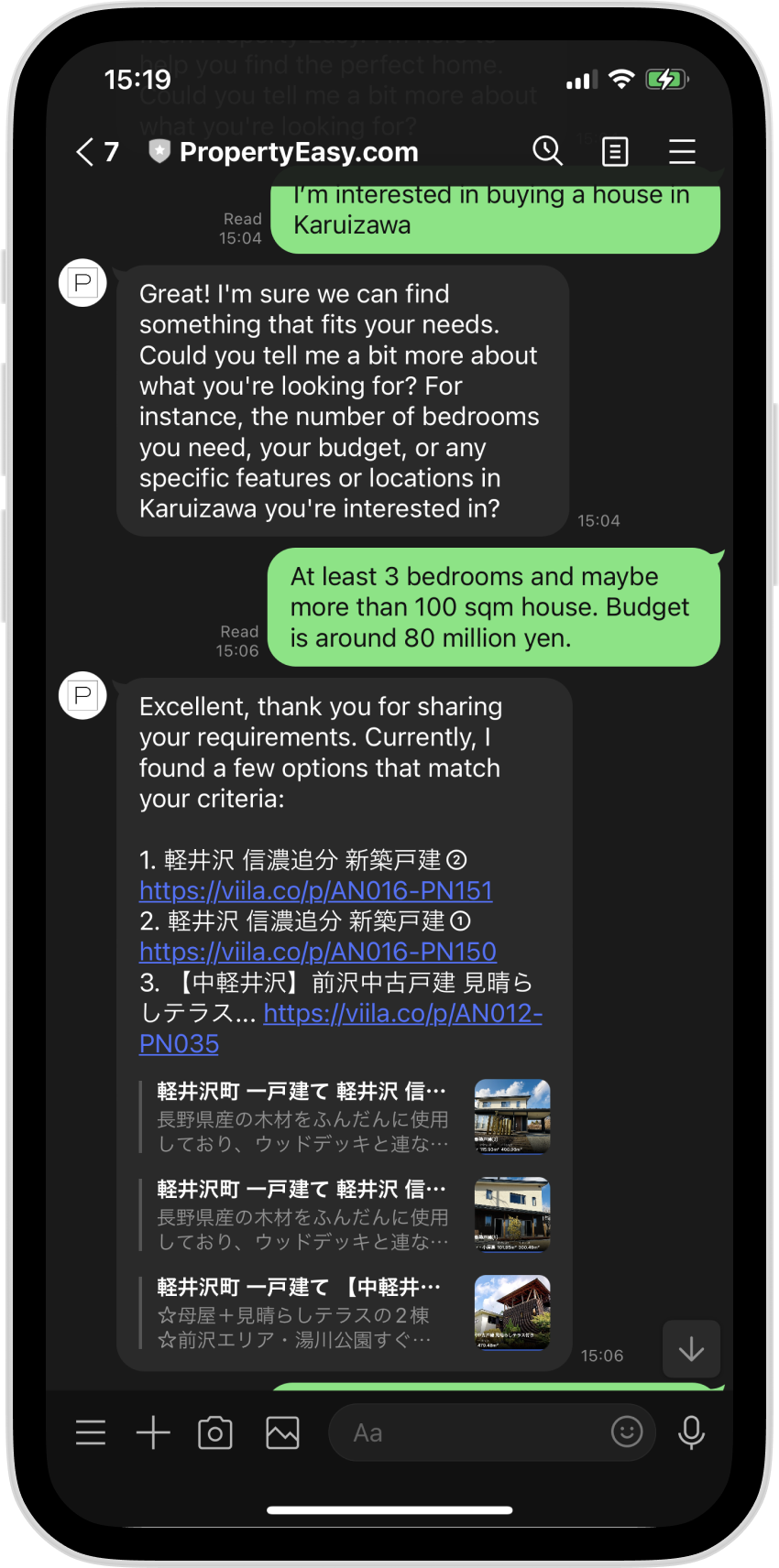 PropBot with LINE app